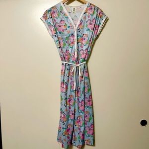 1990s does 1940s Vintage Floral Belted Sundress